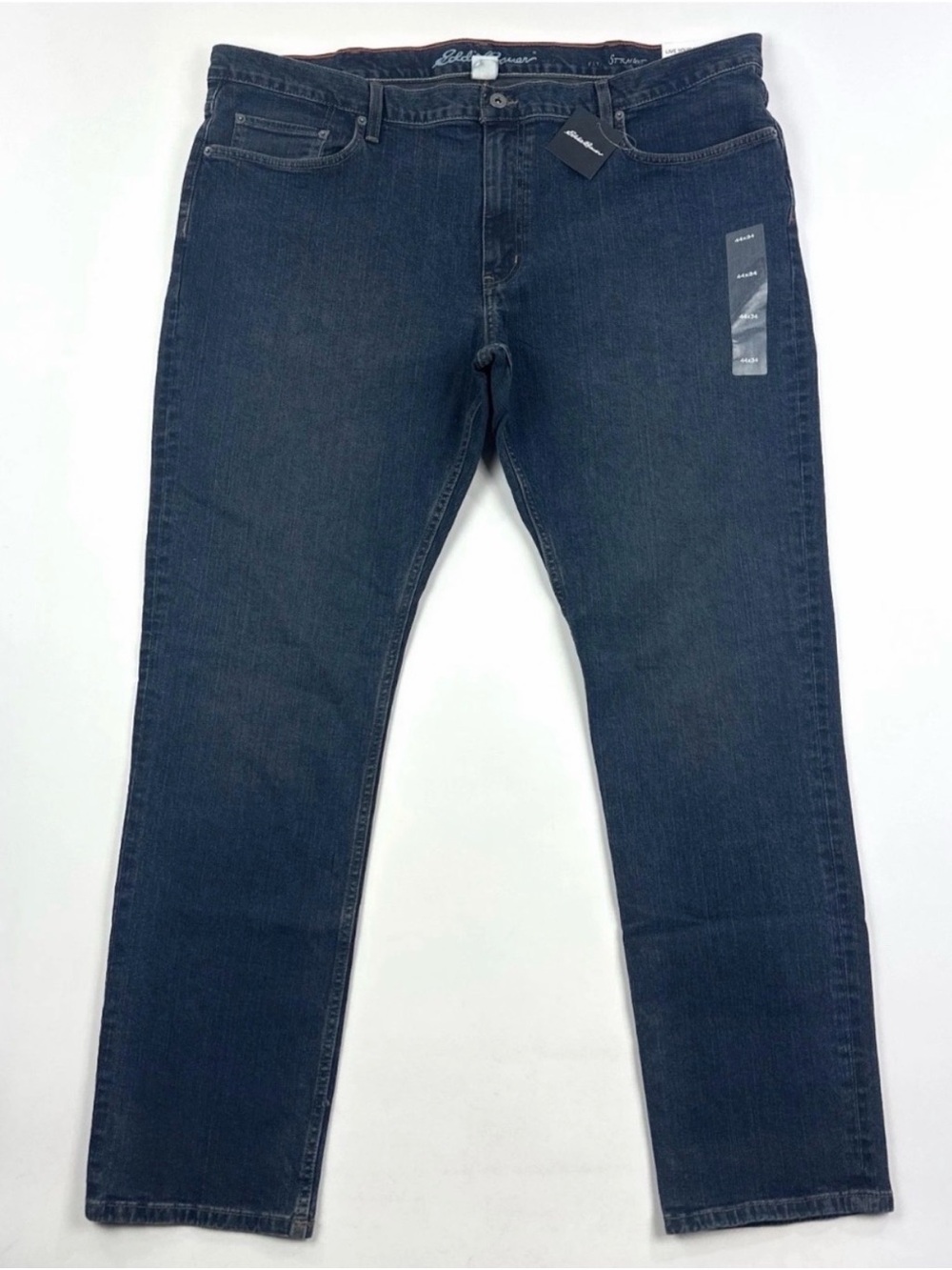 Eddie Bauer H2LOW Flex Straight Leg Mens 44x34 Dark Blue Jeans Denim Stretch
